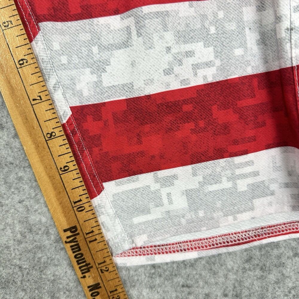 Pelagic Sharkskin Cargo Board Shorts Mens 34 Red White Blue USA Flag Beach 12" - Picture 9 of 12